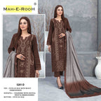 Mah E Rooh 5201 A To D Vetican Silk With Embrioderd Suits