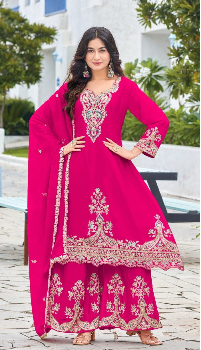 Khas 4467 Chinon Silk Beautiful Ready Made Suit Collection