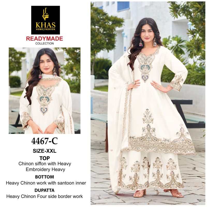 Khas 4467 Chinon Silk Beautiful Ready Made Suit Collection