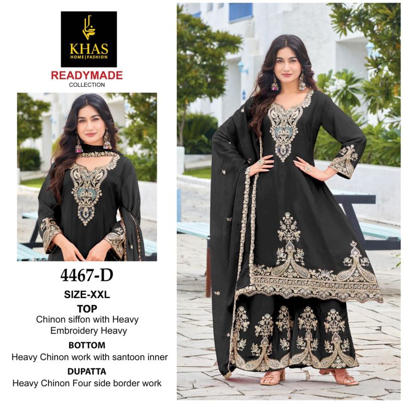 Khas 4467 Chinon Silk Beautiful Ready Made Suit Collection