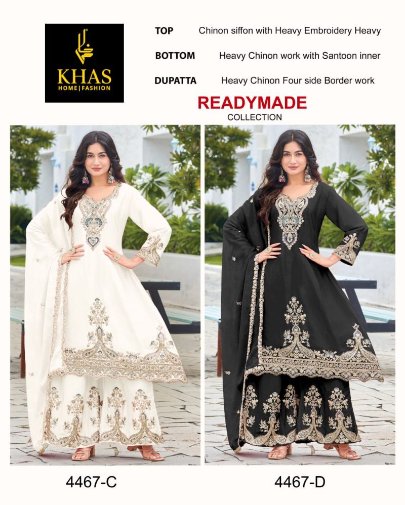 Khas 4467 Chinon Silk Beautiful Ready Made Suit Collection