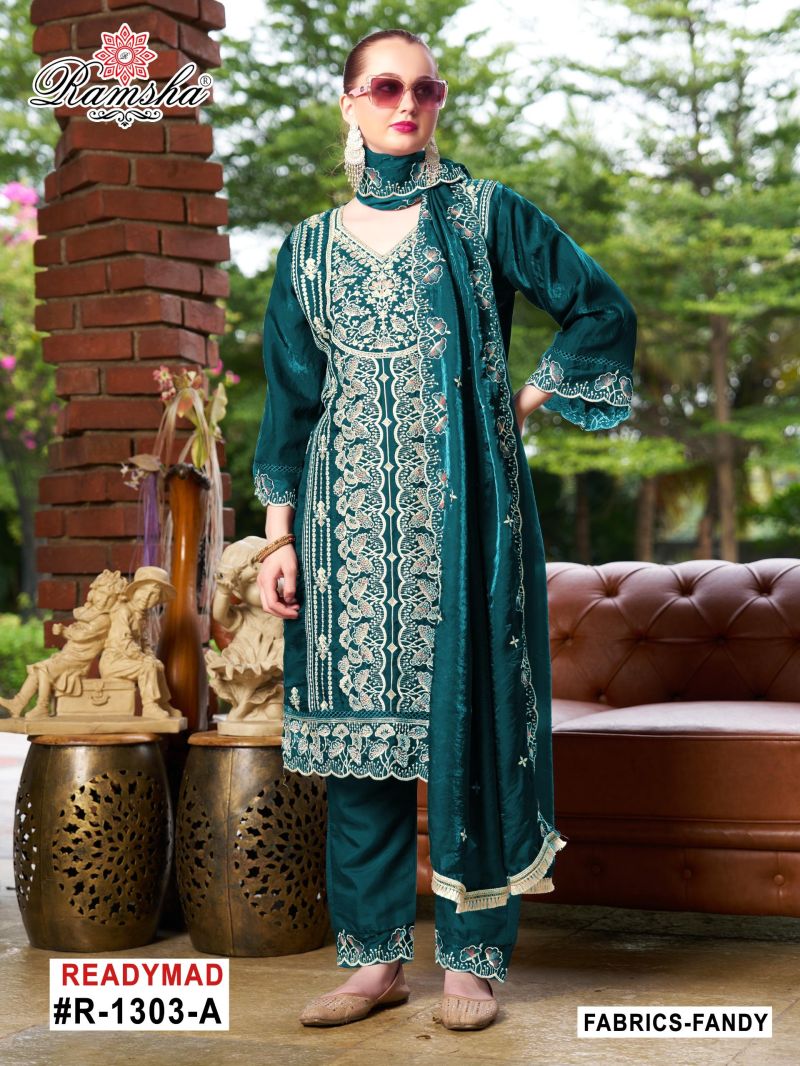 Ramsha R 1303 Fandy Silk Ready Made Suit Collection