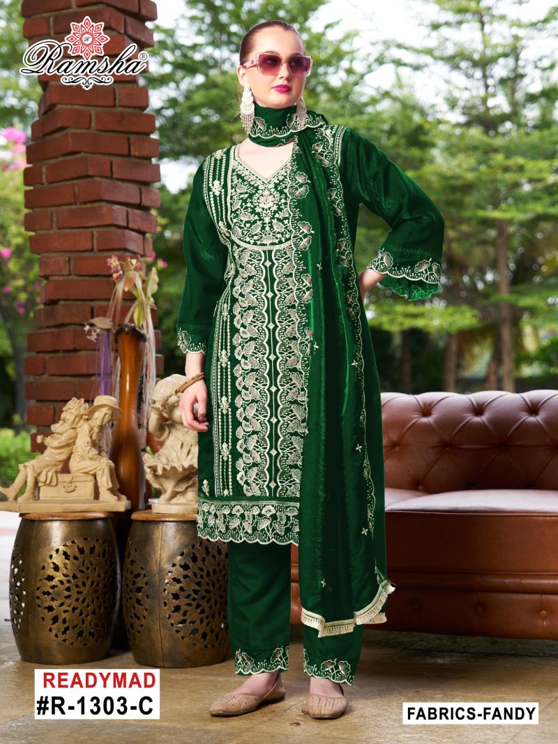 Ramsha R 1303 Fandy Silk Ready Made Suit Collection