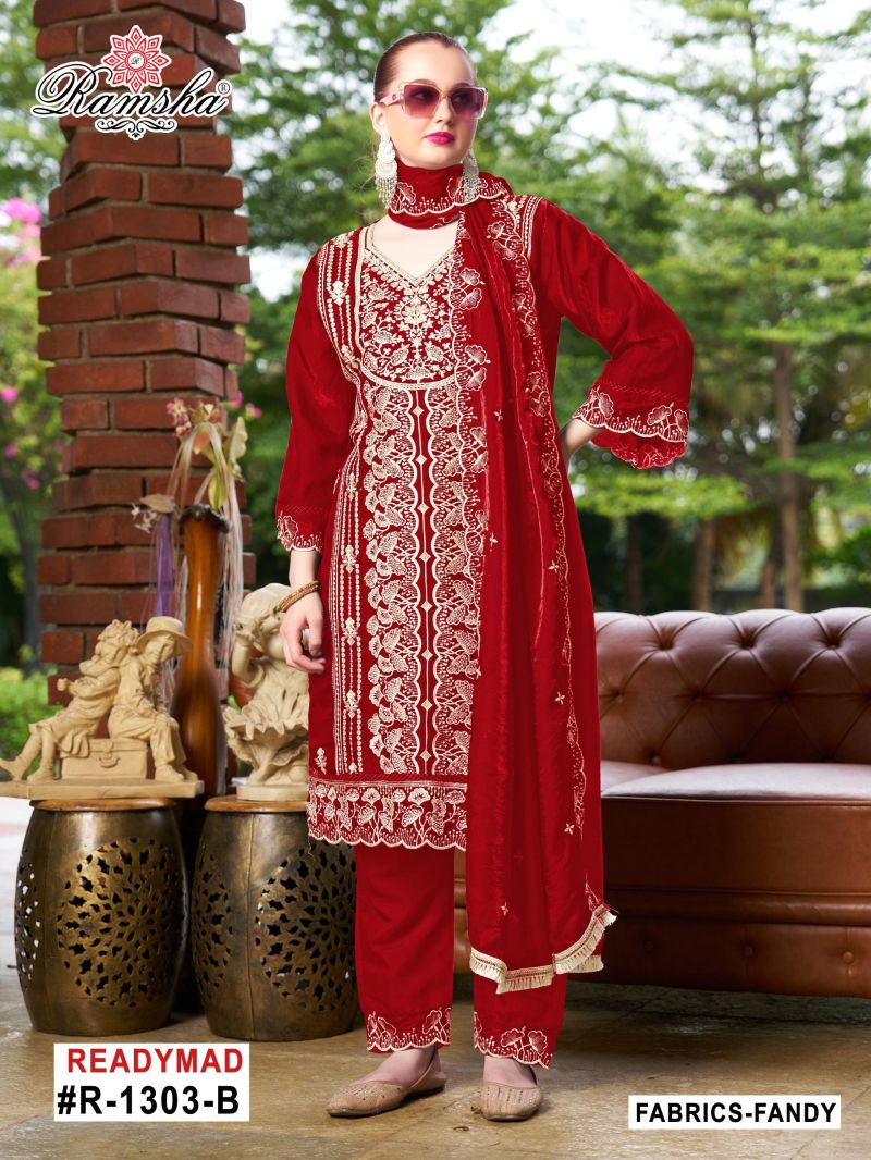 Ramsha R 1303 Fandy Silk Ready Made Suit Collection