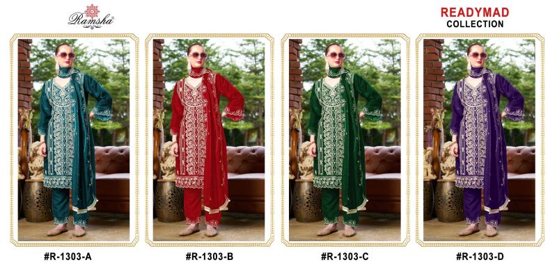 Ramsha R 1303 Fandy Silk Ready Made Suit Collection