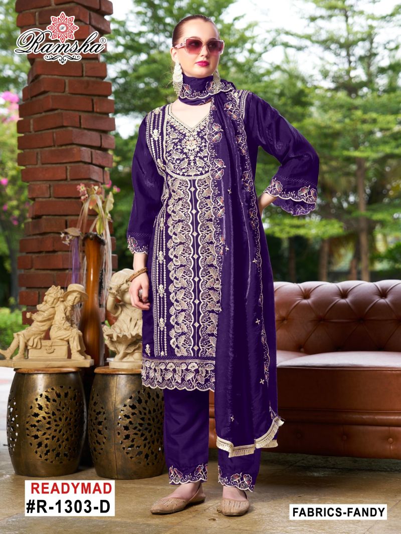 Ramsha R 1303 Fandy Silk Ready Made Suit Collection