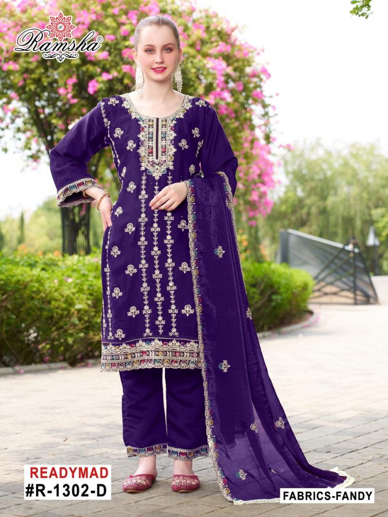 Ramsha R 1302 Fandy Silk Ready Made Suit Collection