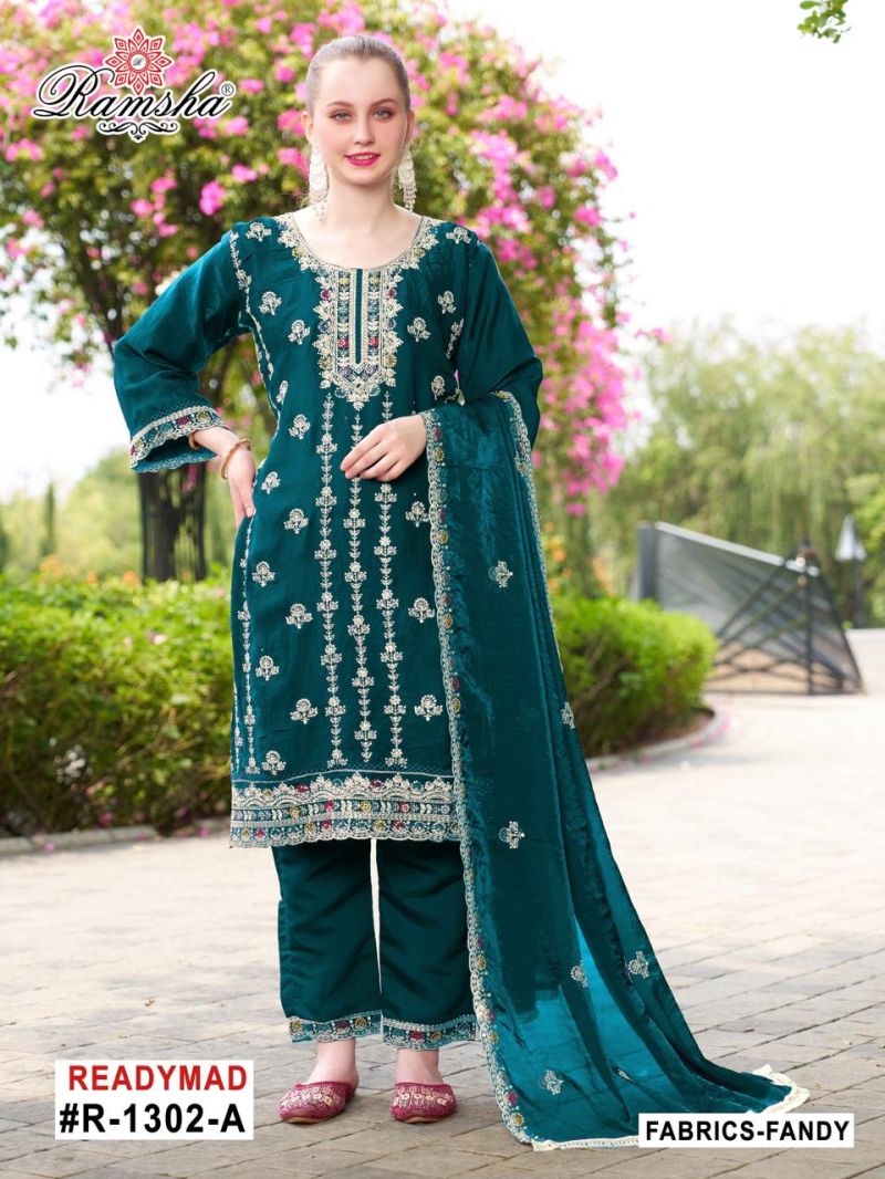 Ramsha R 1302 Fandy Silk Ready Made Suit Collection