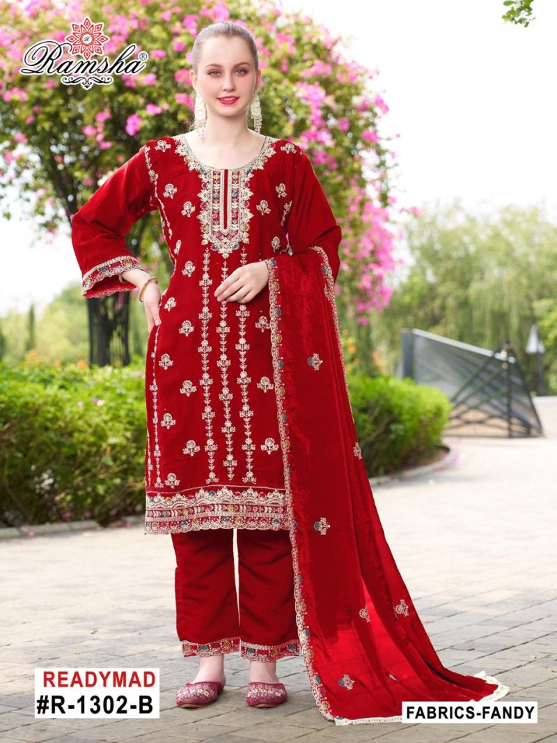 Ramsha R 1302 Fandy Silk Ready Made Suit Collection