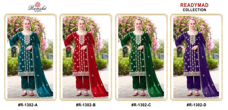 Ramsha R 1302 Fandy Silk Ready Made Suit Collection