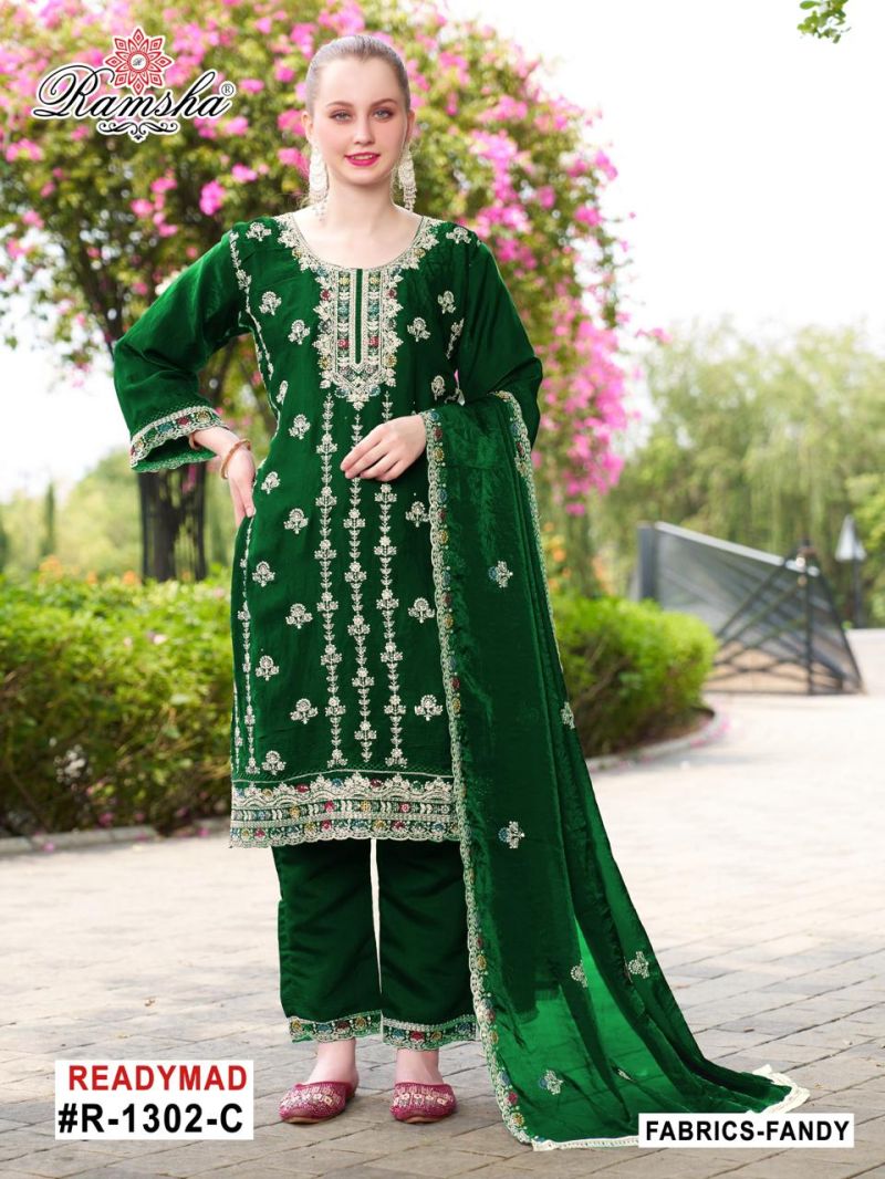 Ramsha R 1302 Fandy Silk Ready Made Suit Collection