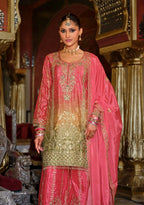 Eba Rangeen Gold Chinon Digital Printed Ready Made Collection