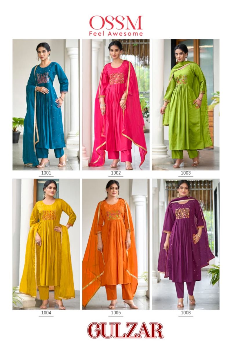 Ossm Gulzar Viscose Roman Silk Readymade Collection