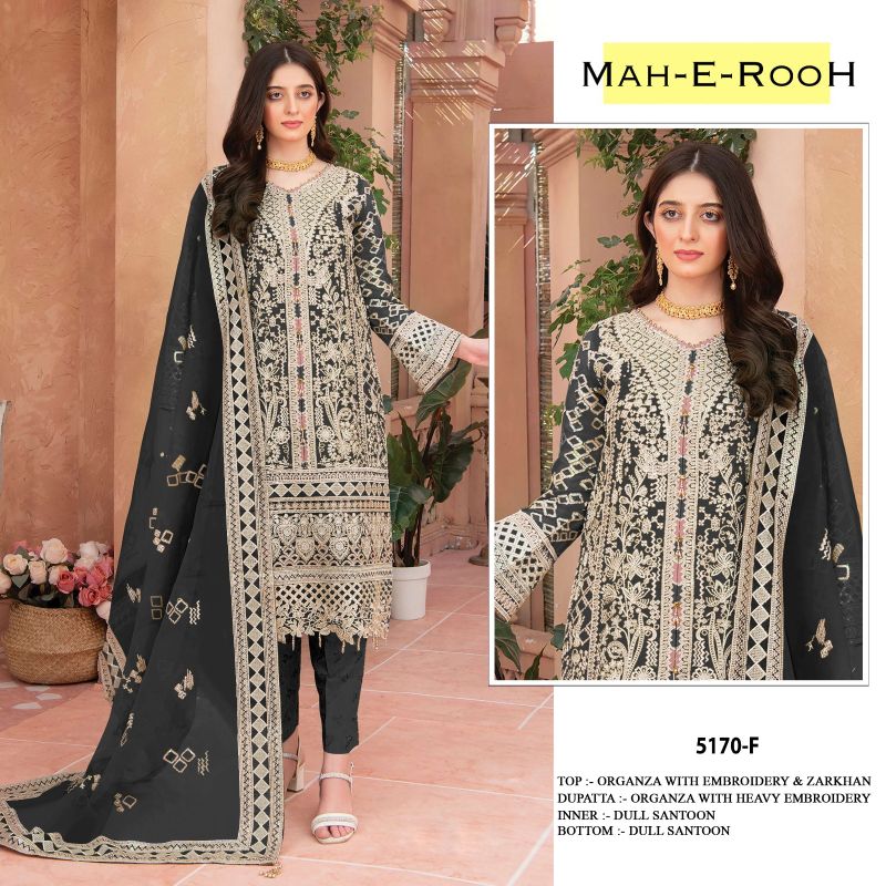 Mah E Rooh 5170 A To F Heavy Organza Collections