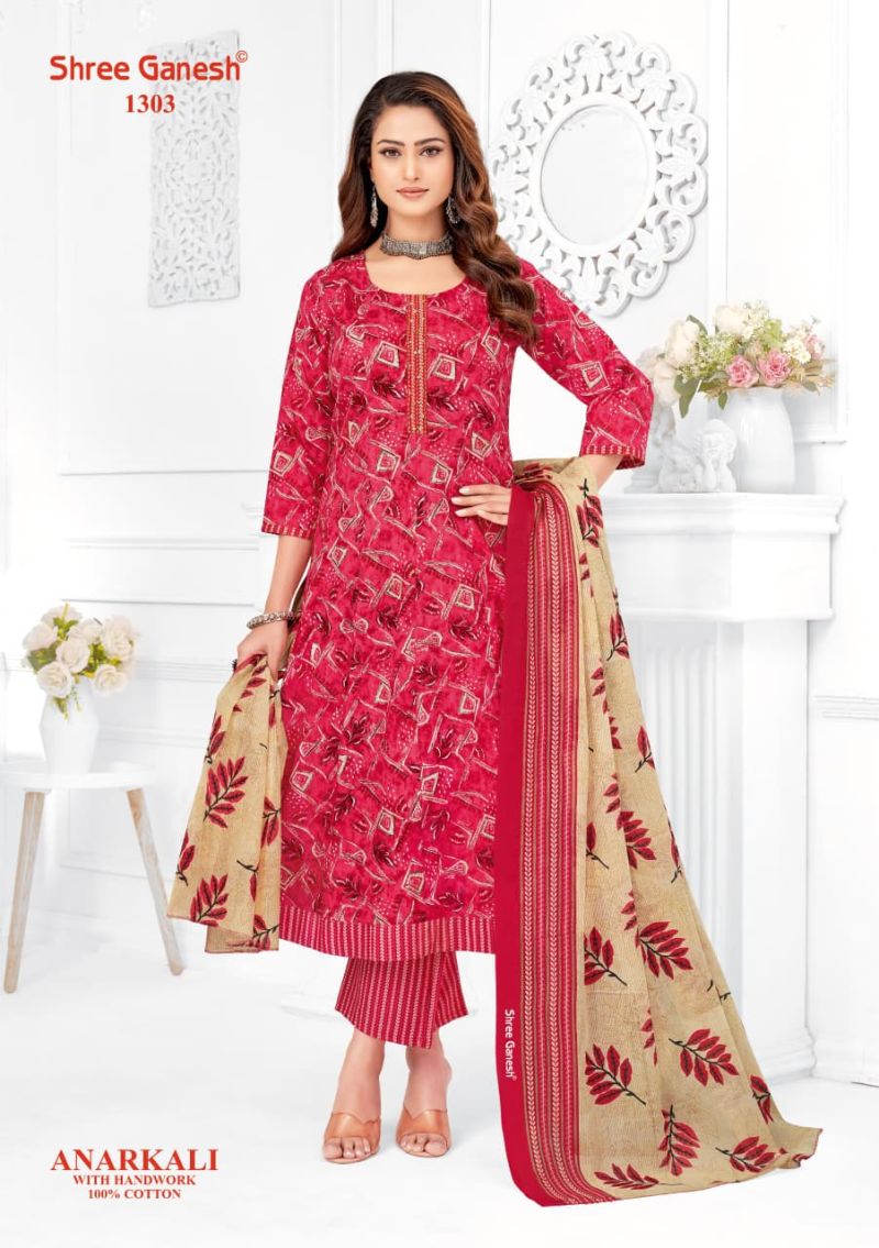 Shree Ganesh Zeenat Vol 3 Readymade Cotton Anarkali Style Kurti Set