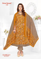 Shree Ganesh Zeenat Vol 3 Readymade Cotton Anarkali Style Kurti Set