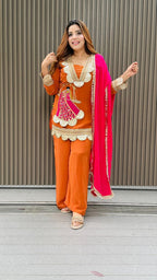 Bt 7118 Beautiful Readymade Party Wear Top And Sharara Collection