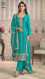 Vinay Kuleesh Jasleen Chinon Embroidered Designer Salwar Suits