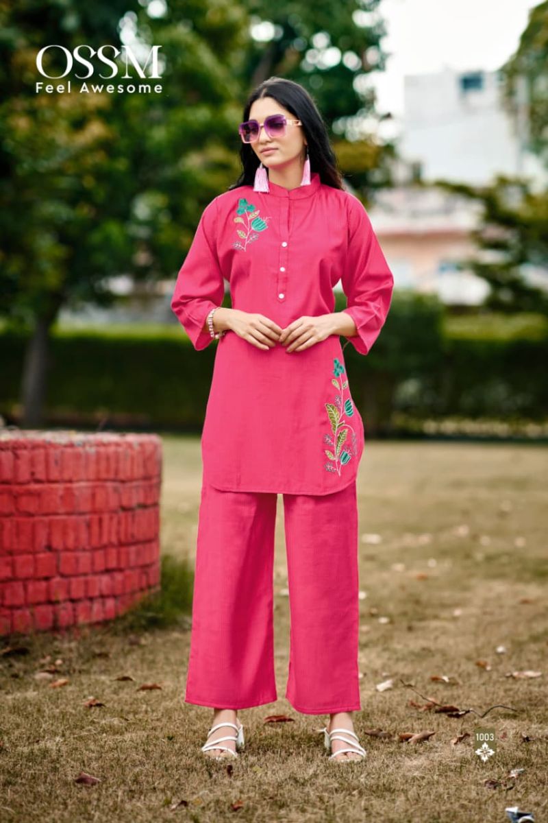 Ossm Glamour Vol 2 Berlin Silk Embroidery Co Ord Set Collection