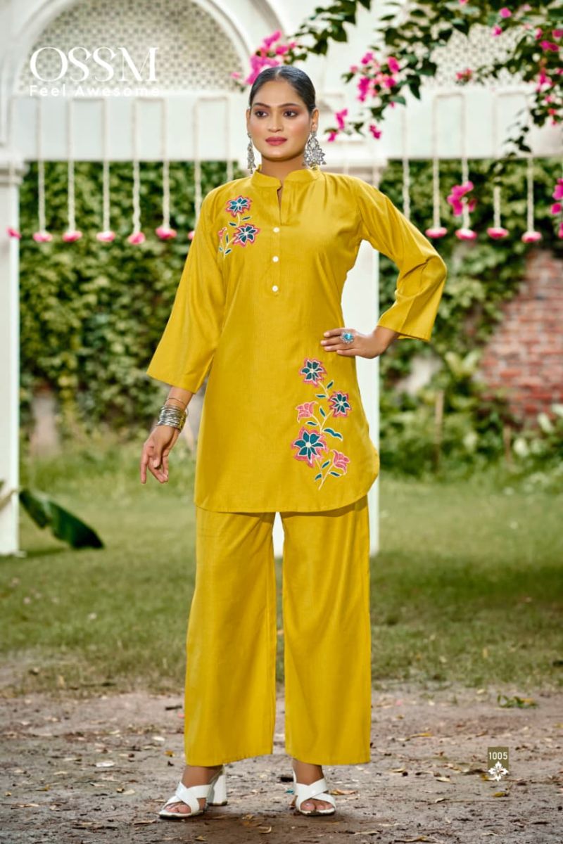Ossm Glamour Vol 2 Berlin Silk Embroidery Co Ord Set Collection