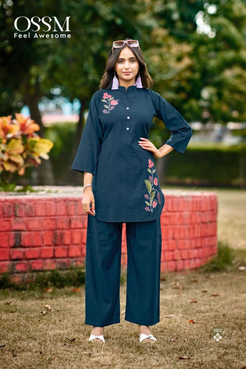 Ossm Glamour Vol 2 Berlin Silk Embroidery Co Ord Set Collection
