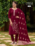 Ossm Shagun Viscose Roman Silk Kurti Pant And Dupatta Collection
