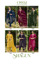 Ossm Shagun Viscose Roman Silk Kurti Pant And Dupatta Collection