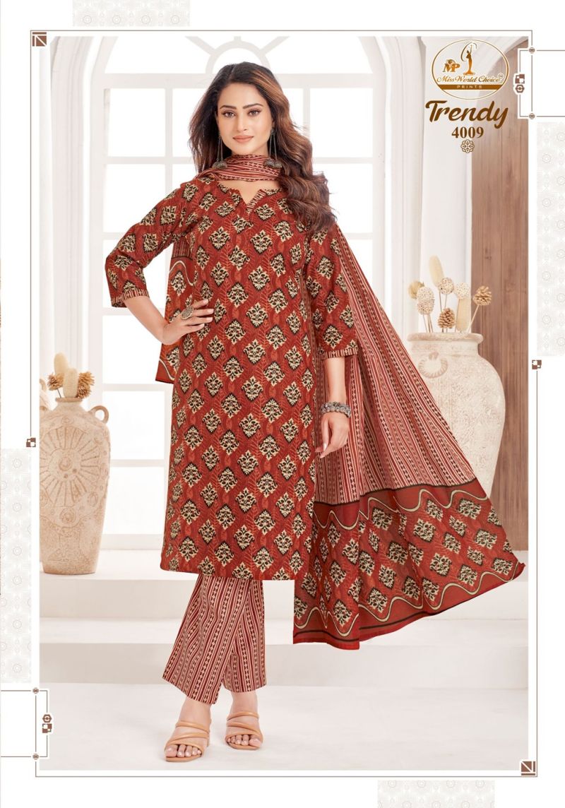 Miss World Trendy Vol 4 Readymade Cotton Printed Kurti Set Collection