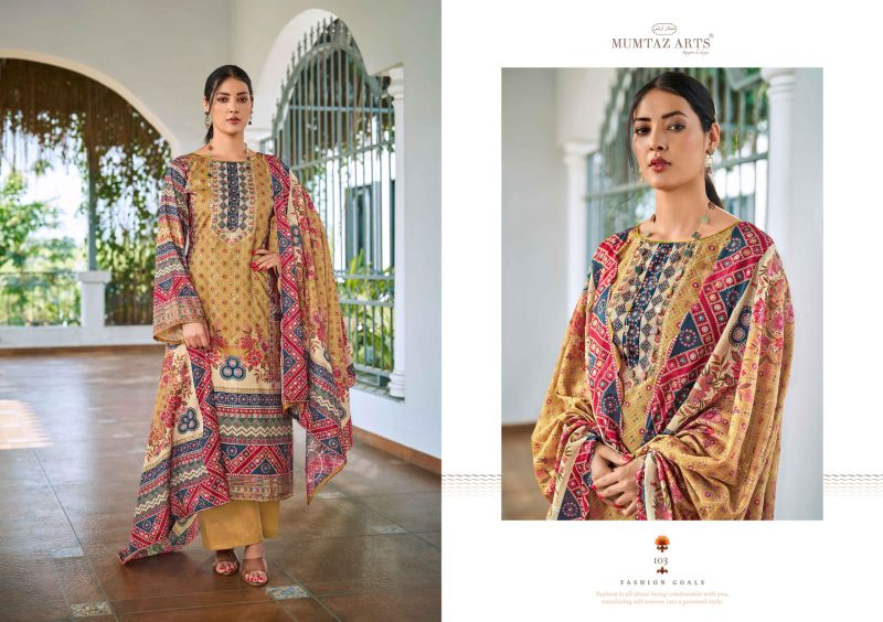 Mumtaz Zareen Jam Satin Digital Print Designer Dress Material