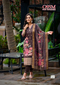 Ossm Sajni Silk Jacquard Printed Kurti Pant And Dupatta Collection