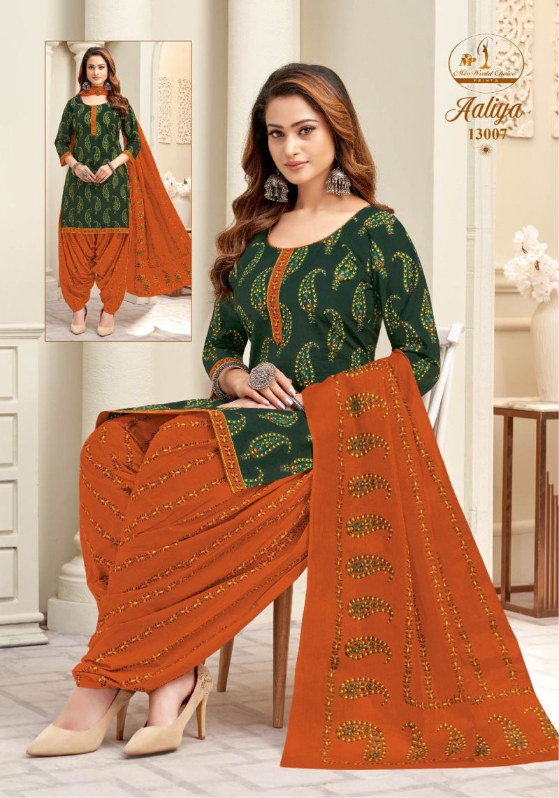 Miss World Aaliya Vol 13 Readymade Cotton Printed Patiyala Dress