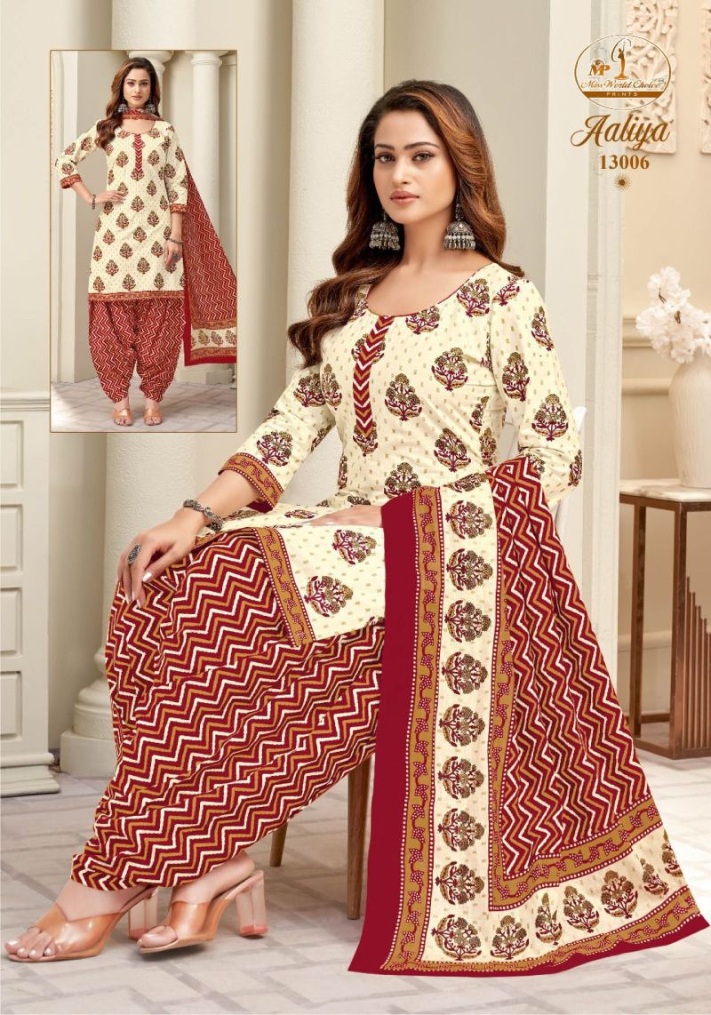 Miss World Aaliya Vol 13 Readymade Cotton Printed Patiyala Dress
