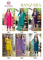 Woodee Banzara Viscose Vatican Thread Work Kurti Pant And Dupatta