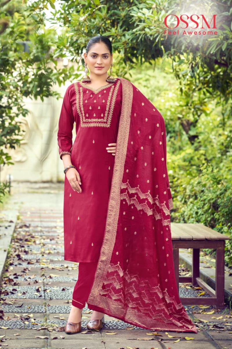 Ossm Monalisa Vol 7 Premium Roman Silk Kurti Set Collection
