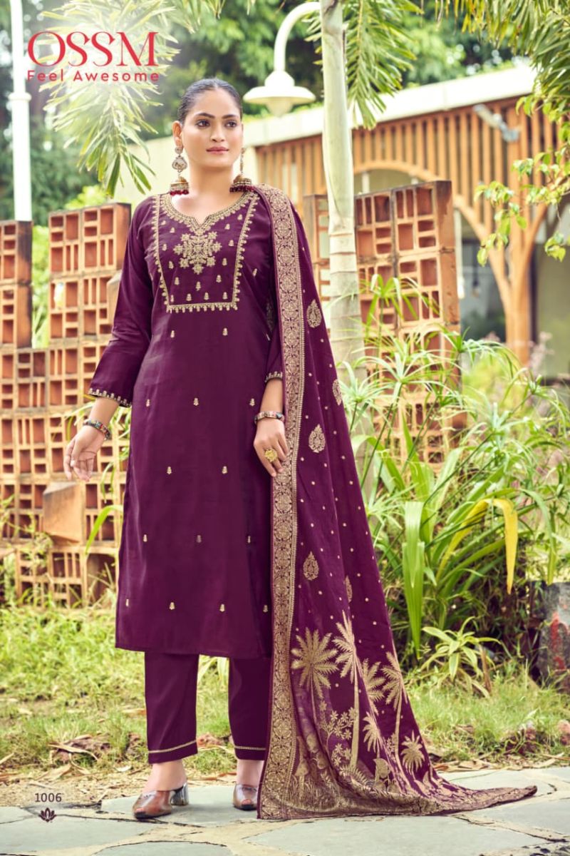 Ossm Monalisa Vol 7 Premium Roman Silk Kurti Set Collection