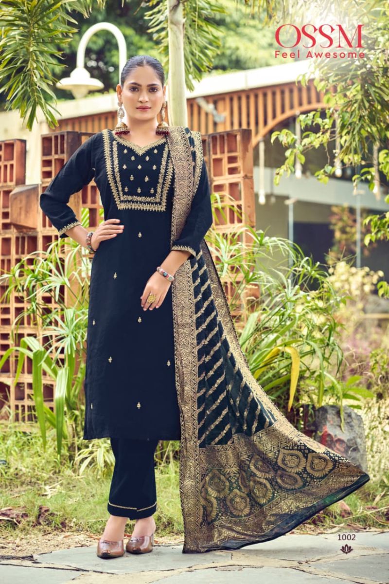 Ossm Monalisa Vol 7 Premium Roman Silk Kurti Set Collection