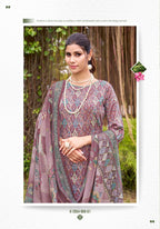 Alok Radhika Jam Cotton Foil Print Embroidery Work Dress Material