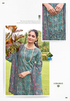 Alok Radhika Jam Cotton Foil Print Embroidery Work Dress Material