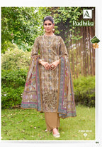 Alok Radhika Jam Cotton Foil Print Embroidery Work Dress Material