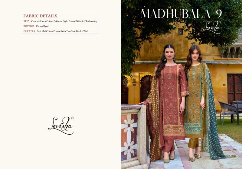 Levisha Madhubala Vol 9 Lawn Cotton Dress Material Collection
