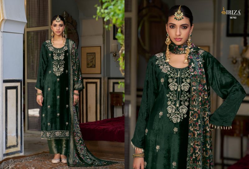 Ibiza Kalindi Viscose Velvet Work Designer Salwar Kameez Collection