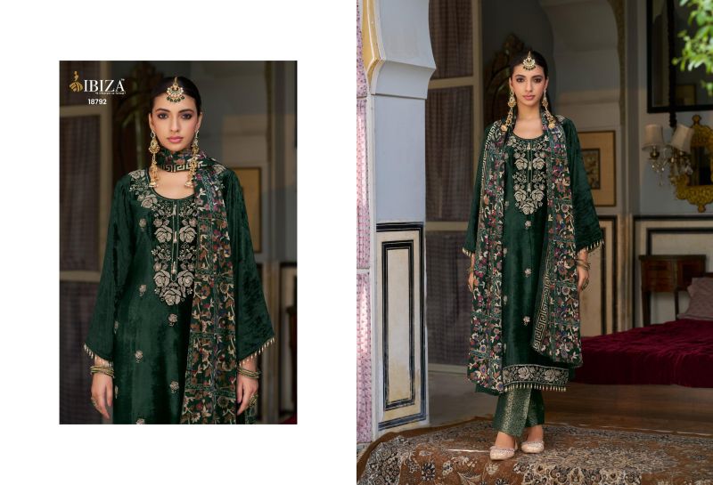 Ibiza Kalindi Viscose Velvet Work Designer Salwar Kameez Collection