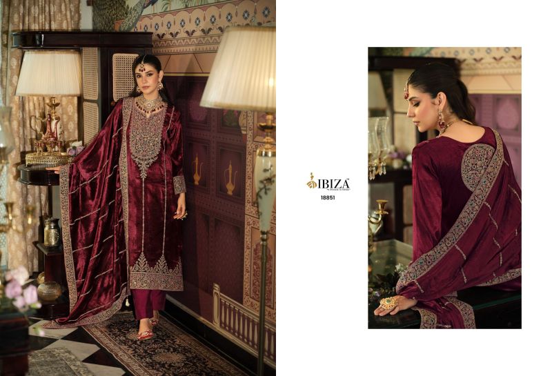 Ibiza Sephora Viscose Velvet Embroidery Work Salwar Kameez Suits