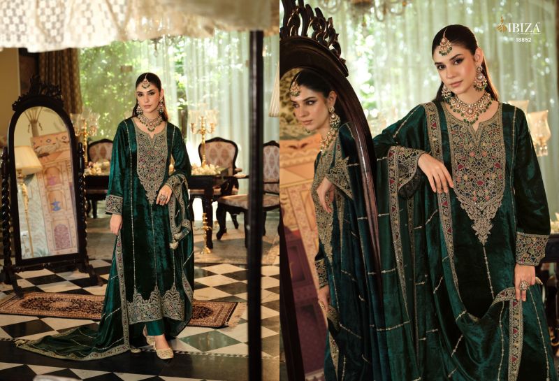 Ibiza Sephora Viscose Velvet Embroidery Work Salwar Kameez Suits