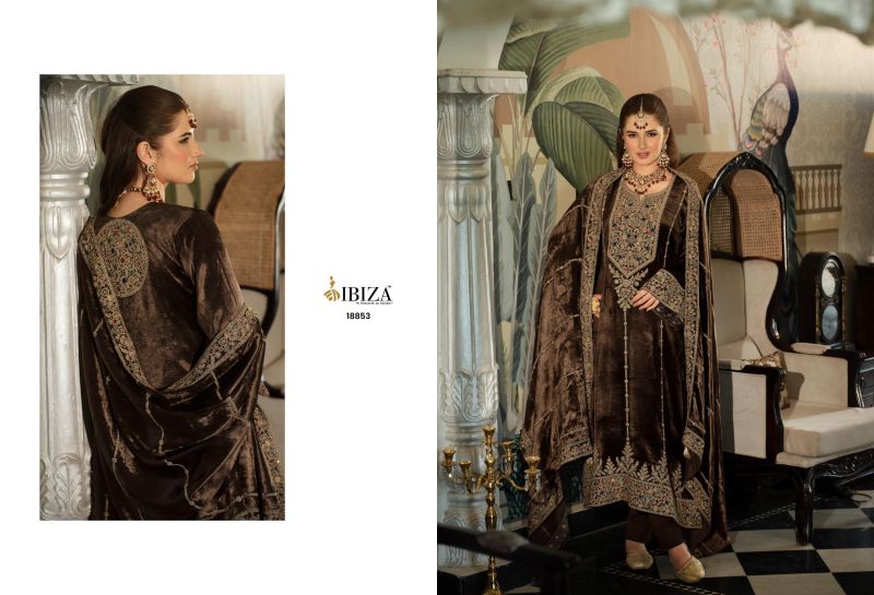 Ibiza Sephora Viscose Velvet Embroidery Work Salwar Kameez Suits