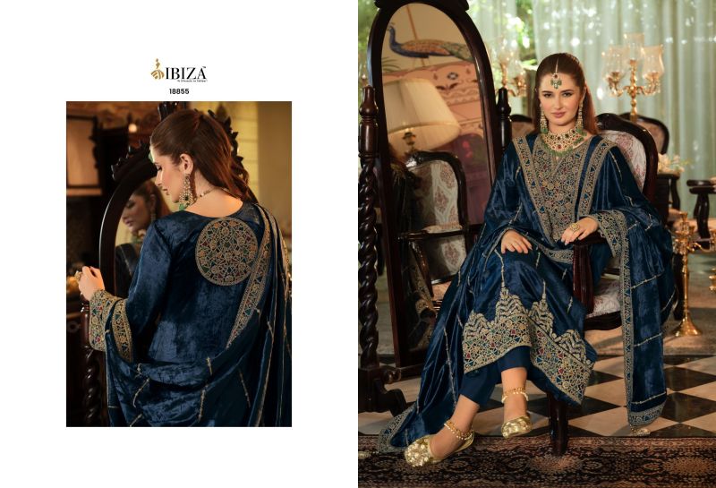 Ibiza Sephora Viscose Velvet Embroidery Work Salwar Kameez Suits