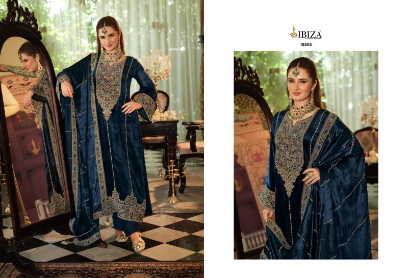 Ibiza Sephora Viscose Velvet Embroidery Work Salwar Kameez Suits