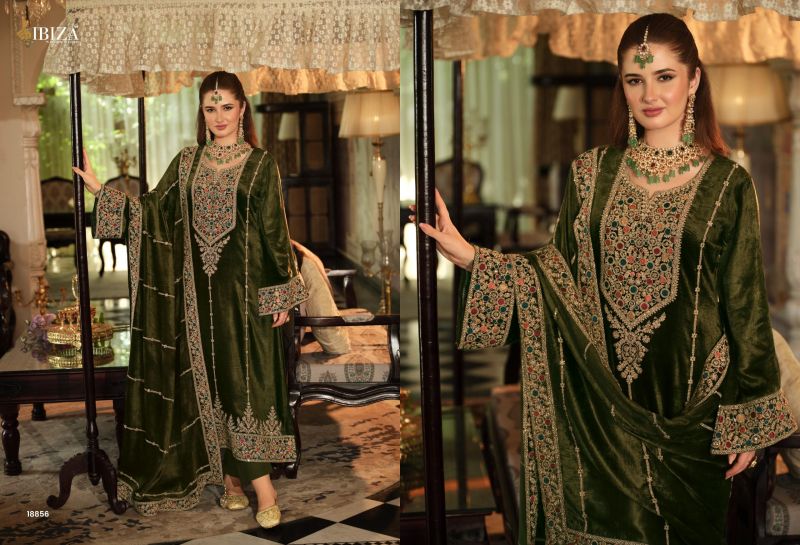 Ibiza Sephora Viscose Velvet Embroidery Work Salwar Kameez Suits