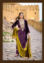 Triple Aaa Iconblast Viscose Velvet Work Designer Salwar Kameez