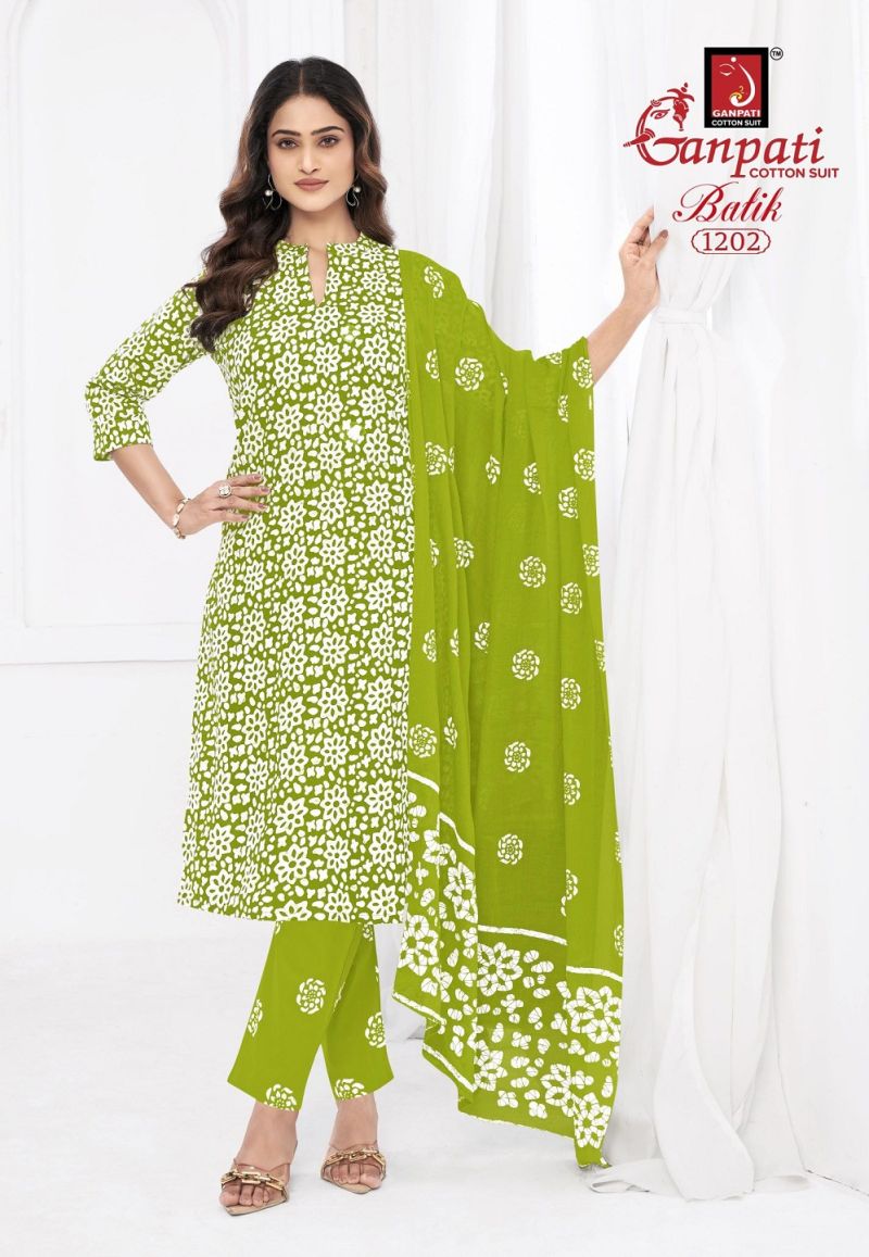 Ganpati Batik Vol 12 Readymade Pure Cotton Batik Printed Kurti Set Collection